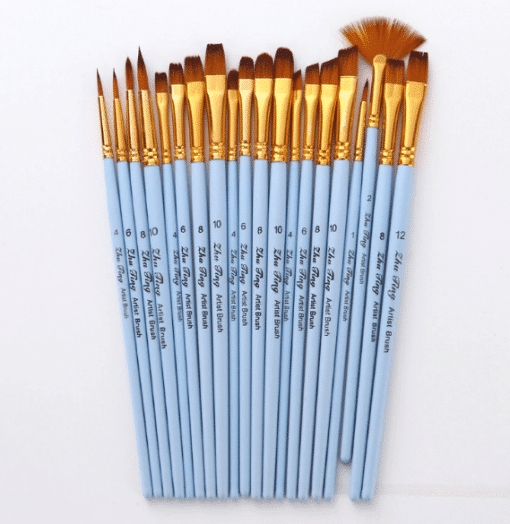 Blue Acrylic Paint Brush Set