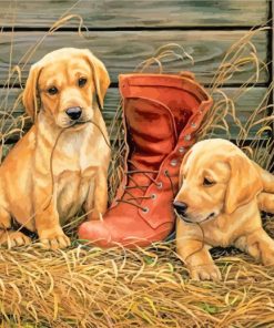 Dogs With a shoe Dogs With a shoe Paint by Numbers