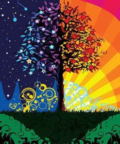 Colorful Tree - DIY Paint By Numbers - Numeral Paint