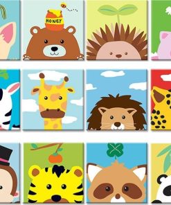 Cute Animals Modern Wall Art Kids Paint - DIY Paint By Numbers - Numeral Paint