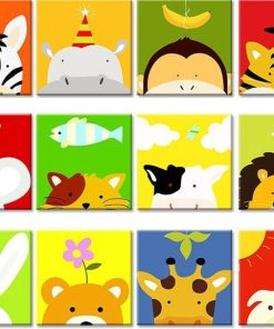 Children Cartoon Animals Paint City - DIY Paint By Numbers - Numeral Paint