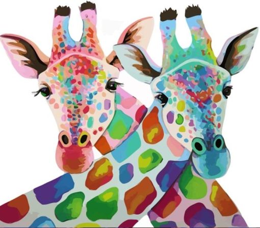 Giraffe Lovers City - DIY Paint By Numbers - Numeral Paint
