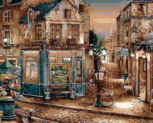 Painting Europe Coffee Shop Art - DIY Paint By Numbers - Numeral Paint