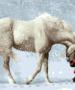 Snow Horse paint by numbers