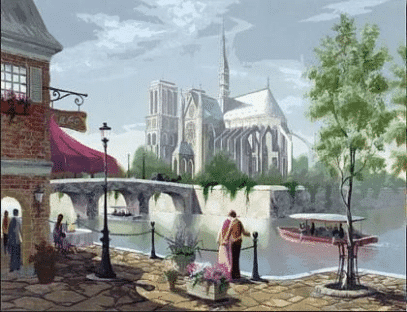 Paint By Numbers DIY Kit Notre Dame Cathedral Paris View 40CMx50CM Canvas