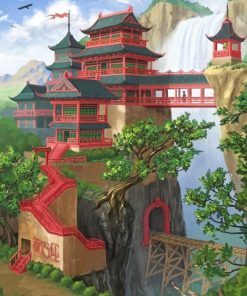 Asian Architecture paint by numbers