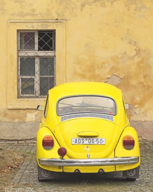 Beautiful Yellow Car paint by numbers