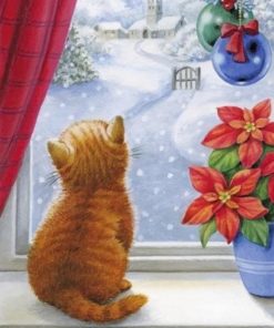 Christmas Cat paint By Numbers