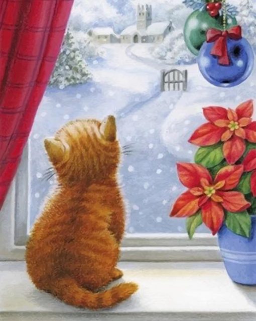 Christmas Cat paint By Numbers