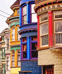 Colorful San Francisco Homes paint By Numbers