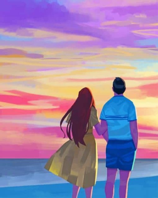 Cute Couple watching The Sky paint By Numbers paint By Numbers