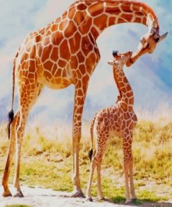 Giraffe With Baby paint by numbers