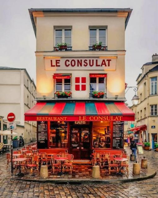 le Consulat Restaurant paint by numbers