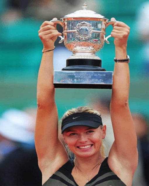 maria sharapova trophy roland garros paint by number