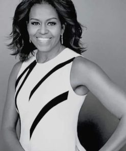 Michelle Obama Black and White paint by numbers