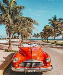 Red Car in Cuba paint by numbers