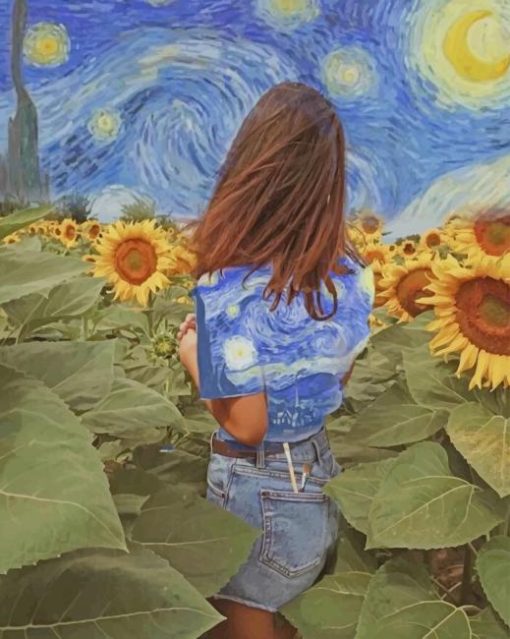 Starry Night Girl paint bY Numbers