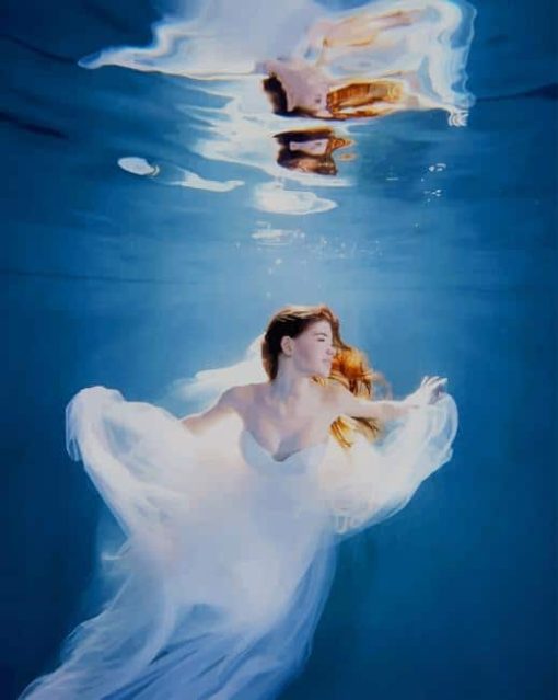 Woman Swimming Underwater paint By Numbers