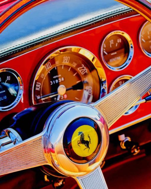1960s Ferrari Steering Wheel paint by number