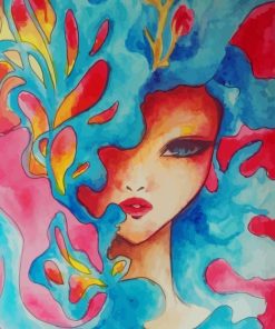 Abstract Colorful Girl paint by numbers
