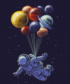 Aesthetic Astronaut Space paint by number