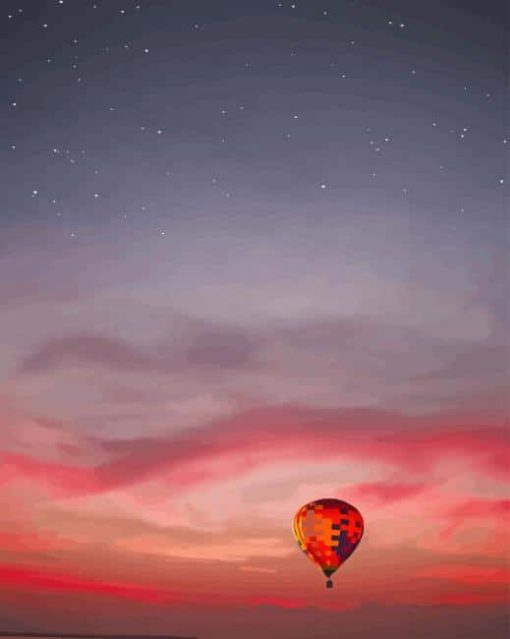 Air Balloon Sunset paint by numbers