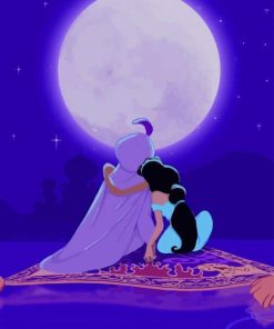 Aladdin And Jasmine Watching Moon paint by numbers
