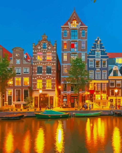 Amsterdam Houses paint by numbers