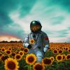 Astronaut sunflowers paint by numbers