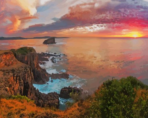 Australia Scenery Sunset paint by number