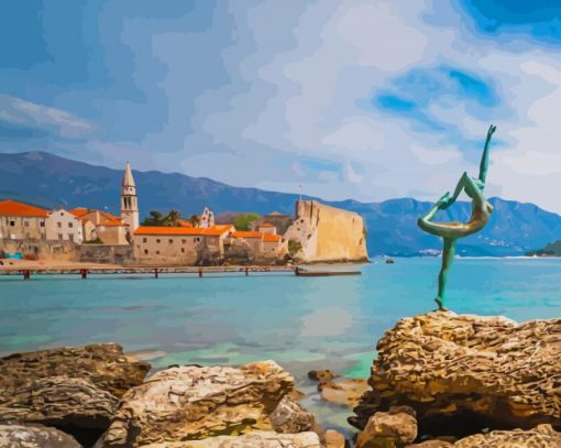 Ballet Statue Budva Old Town paint by numbers