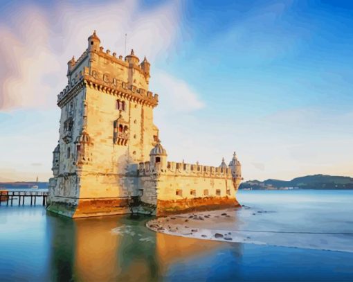 Belem Tower Garden paint by number