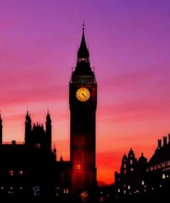 Big ben london silhouette paint by numbers
