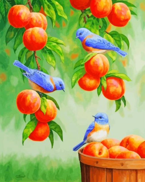 Birds On Peaches paint by numbers