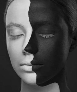 Black And White Face paint by number