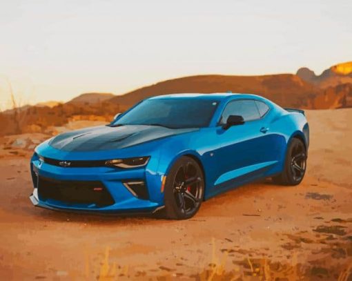 Blue Chevrolet Camaro paint by numbers
