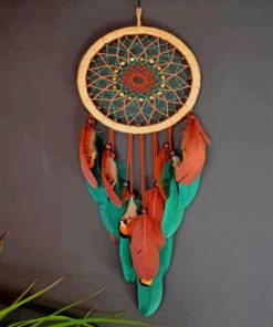 Blue And Brown Dream Catcher paint by numbers