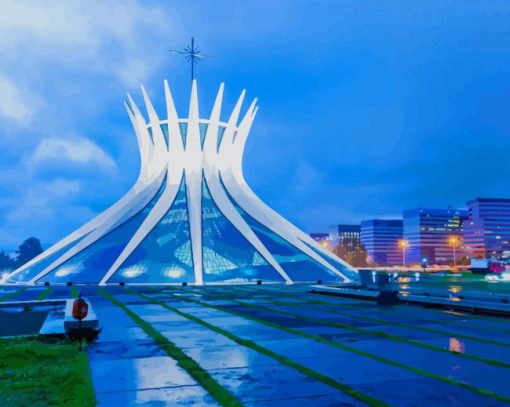 Cathedral Of Brasilia Brazil paint by numbers