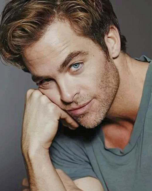 Chris Pine Portrait paint by numbers