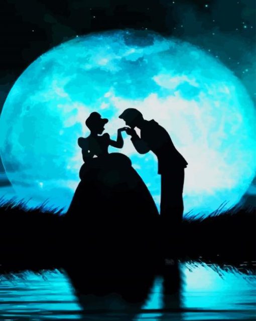 Cinderella And Prince Silhouette paint by numbers