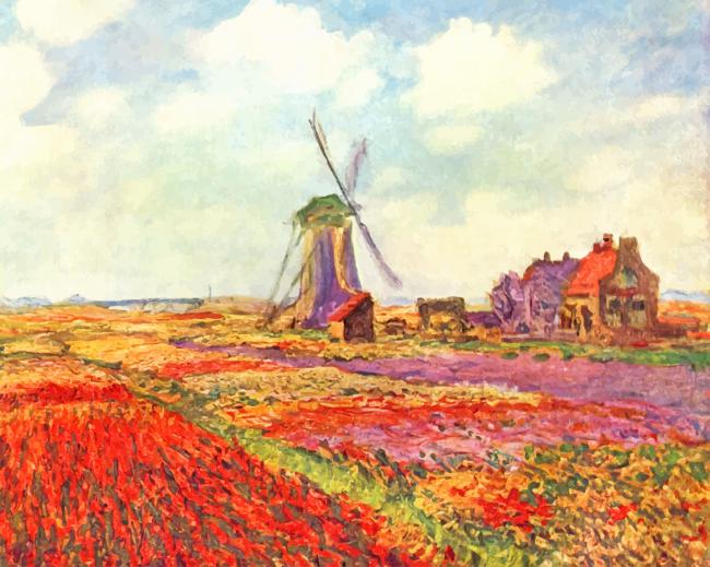 Claude Monet Tulip Fields paint by numbers