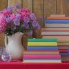 Vase Of Flowers And Books paint by numbers