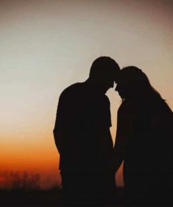 Couple silhouette paint by number