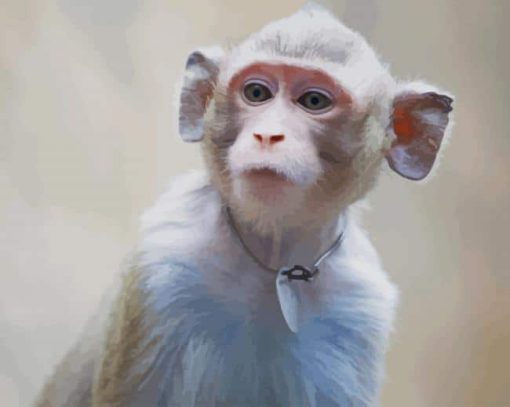 Cute baby monkey paint by numbres