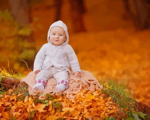 Cute Baby Autumn paint by number