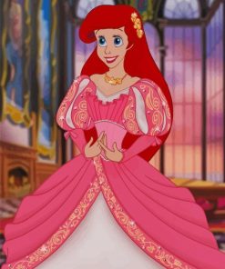 Disney Princess Pink Dress paint by numbers