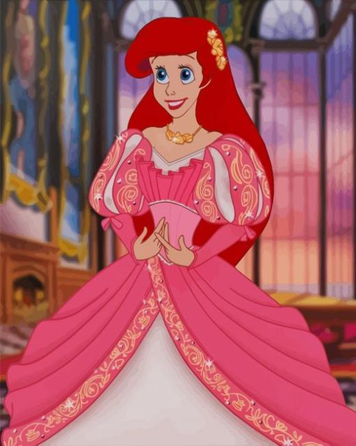 Disney Princess Pink Dress paint by numbers