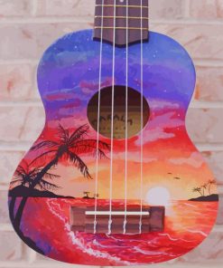 Drawing Sunset Guitar paint by numbers