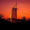 Dubai Burj Al Arab Sunset paint by number