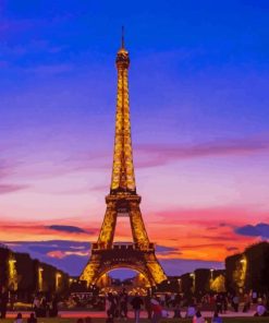 Eiffel Tower At Sunset In Paris paint by numbers